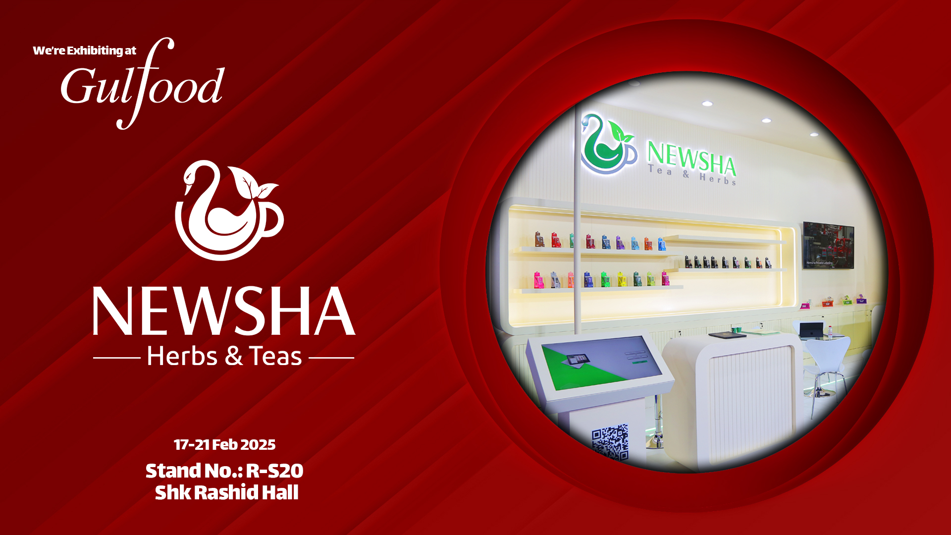Newsha team showcasing innovative products at Gulfood 2025